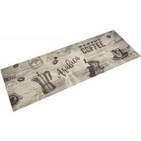 Berkfield Home Kitchen Rug Washable Coffee Grey 60x180 cm Velvet