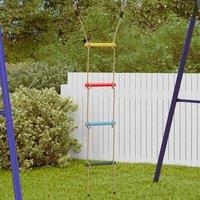 Berkfield Home Rope Ladder for Kids with 4 Rungs Multicolour