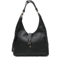 Fontanella Fashion Women's Donna PU Leather Hobo Shoulder Bag in Black