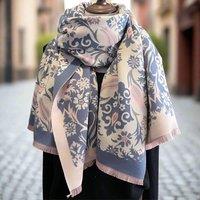 Lemon Daisy Accessories Women's Daria Winter Wrap Scarf Shawl in Blue