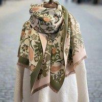 Lemon Daisy Accessories Women's Daria Winter Wrap Scarf Shawl in Dark Green
