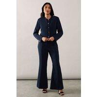 Petite High Waist Flare Trousers