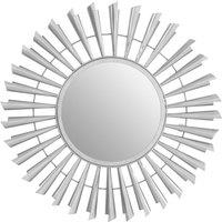 Orsina Templar Sunburst Effect Wall Mirror in Silver