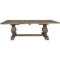 Orsina Pine Wood Dining Table, Spacious Rectangular Kitchen Table, Decorative Table With Pedestal Legs, Garden Table in Brown