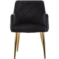 Orsina Tamzin Velvet Angular Dining Chair in Black