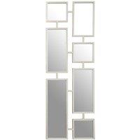 Orsina Silver Multi Frame Wall Mirror, Contemporary Panel Decorative Mirror With Silver Iron Frame, Accent Mirror