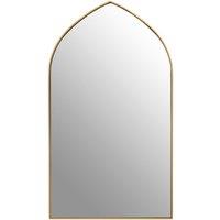 Orsina Arched Wall Mirror, Contemporary Antique Mirror, Versatile Lounge Mirrors, Compact Gold Finish Framed Mirror