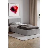 Home Discount Vida Designs Lisbon Single Ottoman Faux Leather Bed Frame UKFR Fabric in Grey