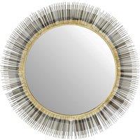 Orsina Templar Brass Finish Wall Mirror in Brown