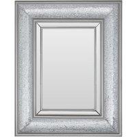 Orsina Rectangular Wall Mirror with Bevelled Glass Frame, Boutique Style Mirror with Mosaic Inlay, Functional MDF in Silver
