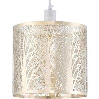 Happy Homewares Unique & Beautiful Metal Forest Design Ceiling Pendant Shade in Gold