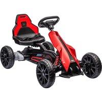 HOMCOM 12V Electric Go Kart for Kids, Ride-On Racing Go Kart for 3-8 Years in Red