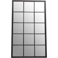 Orsina Large Silver Frame Wall Mirror, Reflective Wall Mirror For Modern Interiors, Mirror With Metal Frame in Black