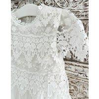 Lilly + Bo Girl's Audrey in Ivory Party or Flower Girl Dress in Natural | Size: 5-6 Years