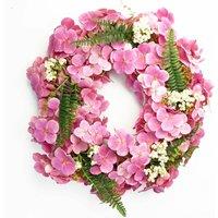 Leaf Artificial Pink Floral Blossom Wreath 40cm