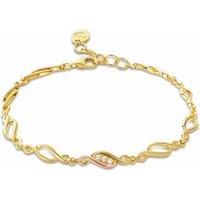 Clogau Women's Past Present Future 9ct Solid Gold Multi-Link Bracelet with Diamonds in Metallics