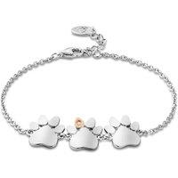 Clogau Women's Paw Prints Sterling Silver Triple-Paw Bracelet with Topaz in Metallics