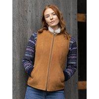 Lakeland Leather Women's 'Grange' Classic Sheepskin Gilet in Tan | Size: Medium