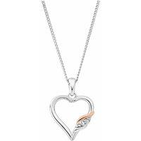 Clogau Women's Past Present Future Sterling Silver Heart Pendant with Topaz in Metallics