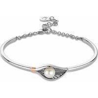 Clogau Women's Nature's Wonder Sterling Silver Oyster Shell Banglet with Pearl in Metallics