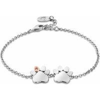 Clogau Women's Paw Prints Sterling Silver Double-Paw Bracelet with Topaz in Metallics