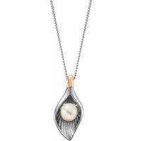 Clogau Women's Nature's Wonder Sterling Silver Oyster Shell Pendant with Pearl in Metallics