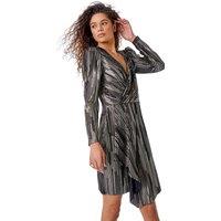 Shimmer Plisse Wrap Dress