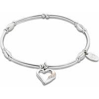 Clogau Women's Past Present Future Sterling Silver Heart Affinity Bracelet with Topaz in Metallics