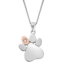 Clogau Women's Paw Prints Sterling Silver Pendant with Topaz in Metallics