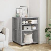 Berkfield Home Side Table with Wheels Grey Sonoma 55x60x78 cm Engineered Wood | Size: 55 x 60 x 78 cm