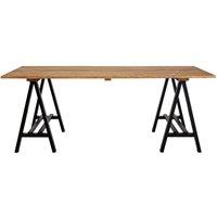 Orsina Sturdy Pine Wood & Iron Dining Table, A-Frame Legs Small Dining Table, Elegant Kitchen Table For Dinner in Natural