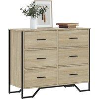 Chest of Drawers Sonoma Oak 91x35.5x74.5 cm Engineered wood
