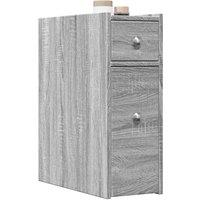 Berkfield Home Narrow Bathroom Cupboard with Wheels Grey Sonoma Engineered Wood