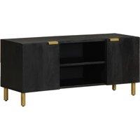 Berkfield Home TV Cabinet Black 105x33x46 cm Engineered Wood | Size: 105 x 33 x 46 cm