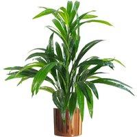 Leaf Artificial 65cm Large Bamboo Shrub Plant with Copper Planter in Green
