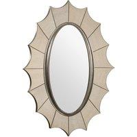 Orsina Scallop Gold Frame Wall Mirror, Stylish Full Size Oval Mirror, Ideal For Entryway, or Mirror Wall Accent