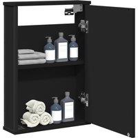 Berkfield Home Bathroom Mirror Cabinet Black 42x12x60 cm Engineered Wood | Size: 42 x 12 x 60 cm