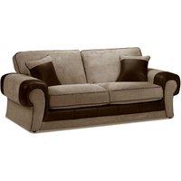 Portland Fabric 3 Seater Sofa Chesterfield Rolled Arms Fabric and Leather Like Sofa