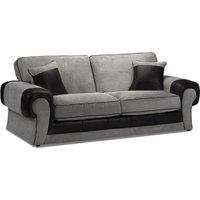 Portland Fabric 3 Seater Sofa Chesterfield Rolled Arms Fabric and Leather Like Sofa