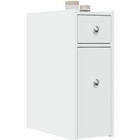 Berkfield Home Narrow Bathroom Cupboard with Wheels White Engineered Wood