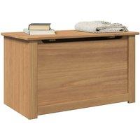 Berkfield Home Storage Chest with Lid Panama 79x42x46 cm Solid Wood Pine in Brown | Size: 79 x 42 x 46 cm