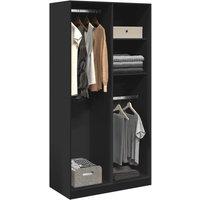 Berkfield Home Wardrobe Black 100x50x200 cm Engineered Wood | Size: 100 x 50 x 200 cm