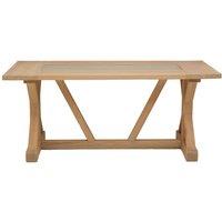 Orsina Rectangle Wooden Dining Table with Angular Base, Rustic American Oak Dining Room Table for Home, Office in Natural