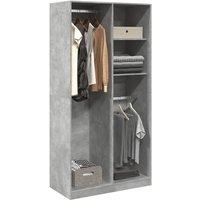 Berkfield Home Wardrobe Concrete Grey 100x50x200 cm Engineered Wood | Size: 100 x 50 x 200 cm