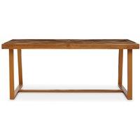 Orsina Natural Teak Wood Base Dining Table, Outdoor Dining Table for Garden, Picnic, Rectangle Dining Table