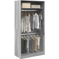 Berkfield Home Wardrobe Grey Sonoma 100x50x200 cm Engineered Wood | Size: 100 x 50 x 200 cm