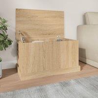Berkfield Home Storage Box Sonoma Oak 70x40x38 cm Engineered Wood in Brown | Size: 70 x 40 x 38 cm