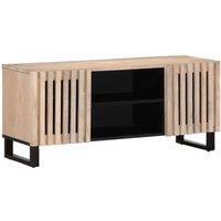 TV Cabinet White 105x34x46 cm Solid Wood Mango