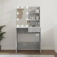 Berkfield Home Dressing Table with LED Concrete Grey 74.5x40x141 cm