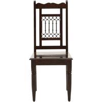 Orsina Dark Sheesham Wood Dining Chair, Vintage Kitchen Chair for Dining, Wooden Dining Table Chair, Dining Chair in Brown
